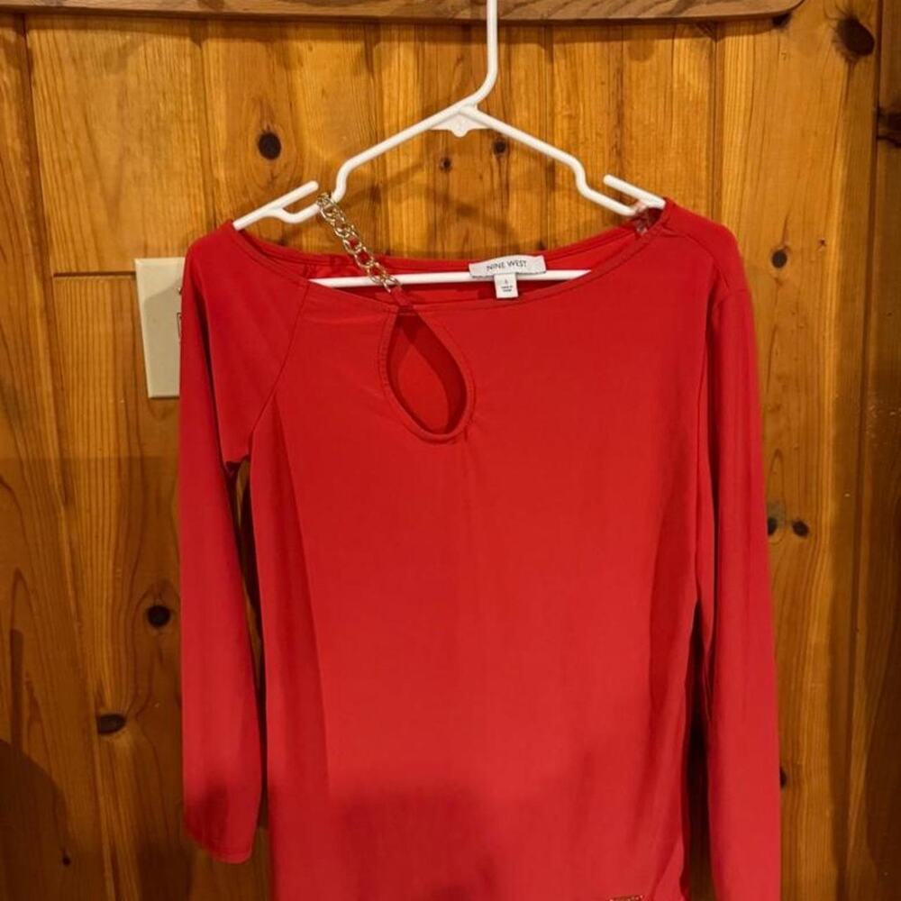 Nine west red long sleeve